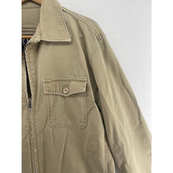 Men's Vintage GAP Canvas Zip up Barn Jacket Khaki Collared Y2K Size XL - Picture 5 of 6